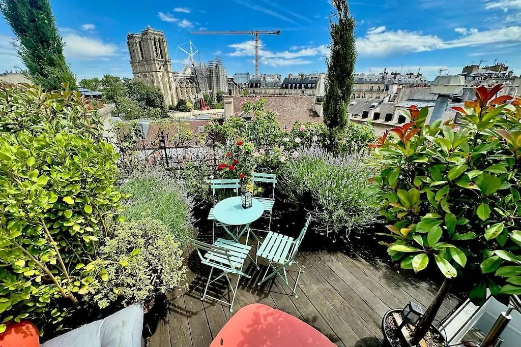 Rooftop Triplex With Garden At Notre Dame Paris