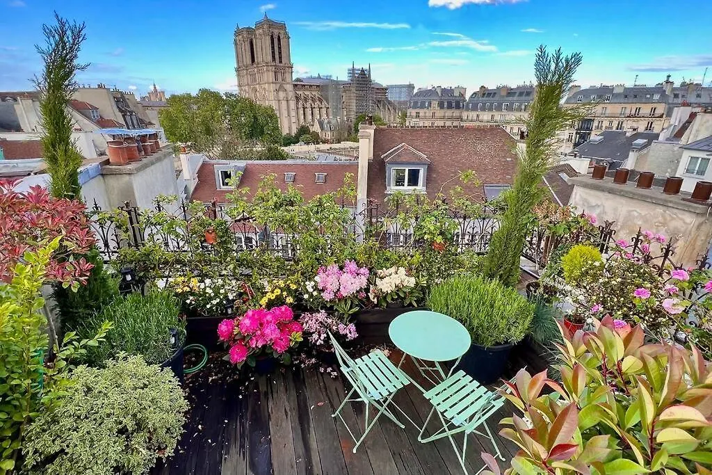 Rooftop Triplex With Garden At Notre Dame Paris Apartment